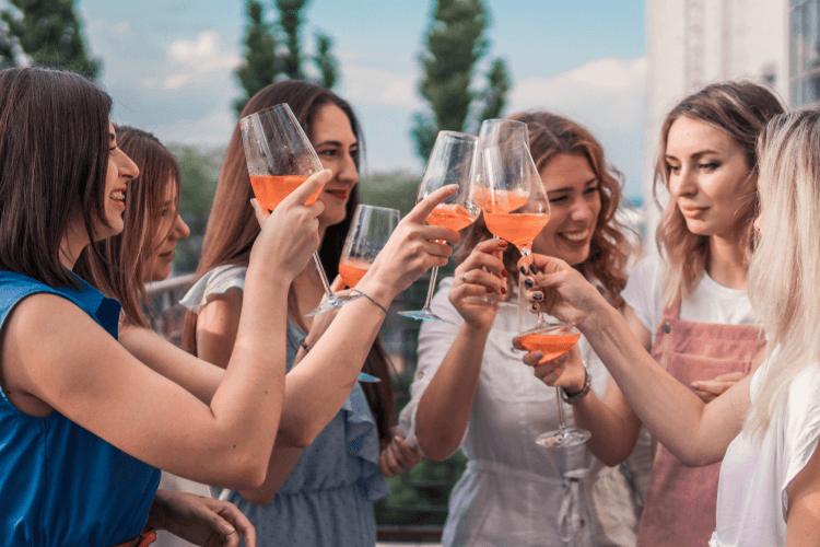 a group of bachelorettes smiling
